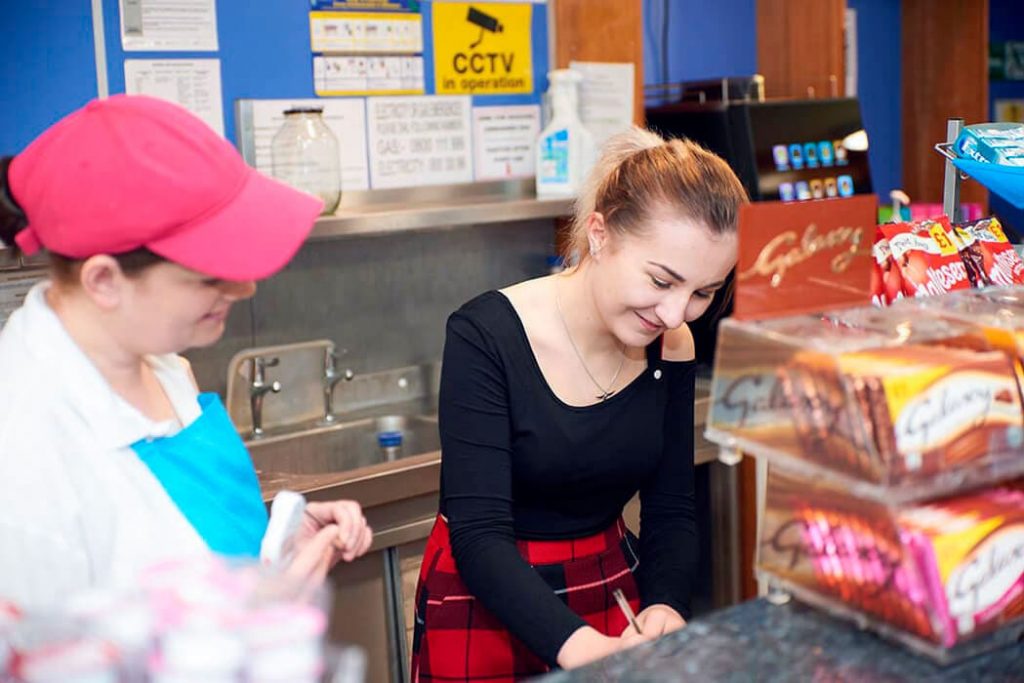 Staff at the Strathisla Cafe in Keith